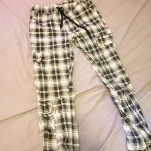 Black and white cargo pants